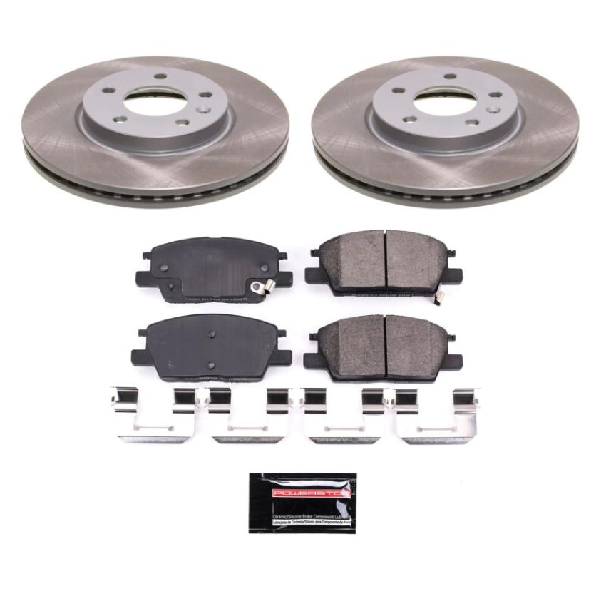 PowerStop SC7400 Semi-Coated Rotor and Low-Dust Ceramic Brake Pad Kit
