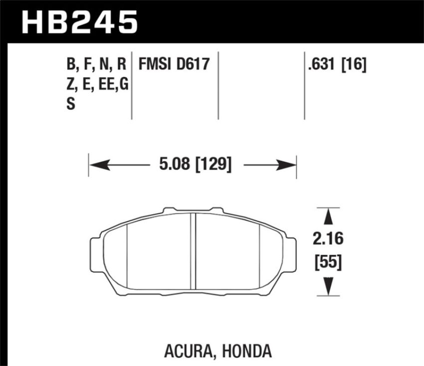 Hawk Performance HB245D.631 ER-1 Disc Brake Pad