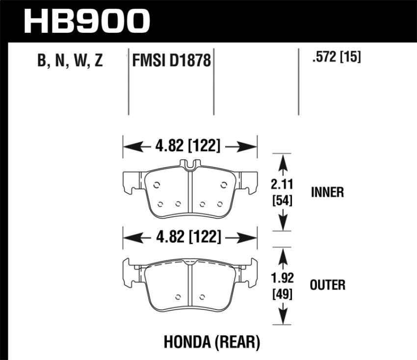 Hawk Performance HB900Z.572 Performance Ceramic Disc Brake Pad