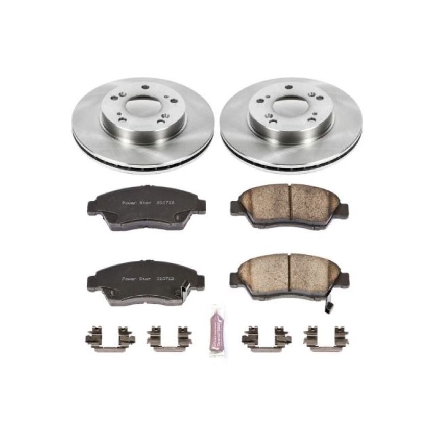 PowerStop KOE2386 OE Stock Replacement Low-Dust Ceramic Brake Pad and Rotor Kit