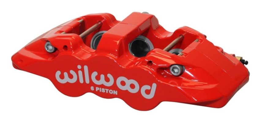 Wilwood 120-13289-RD Caliper-Aero6-R/H - Red 1.62/1.12/1.12in Pistons 1.25in Disc