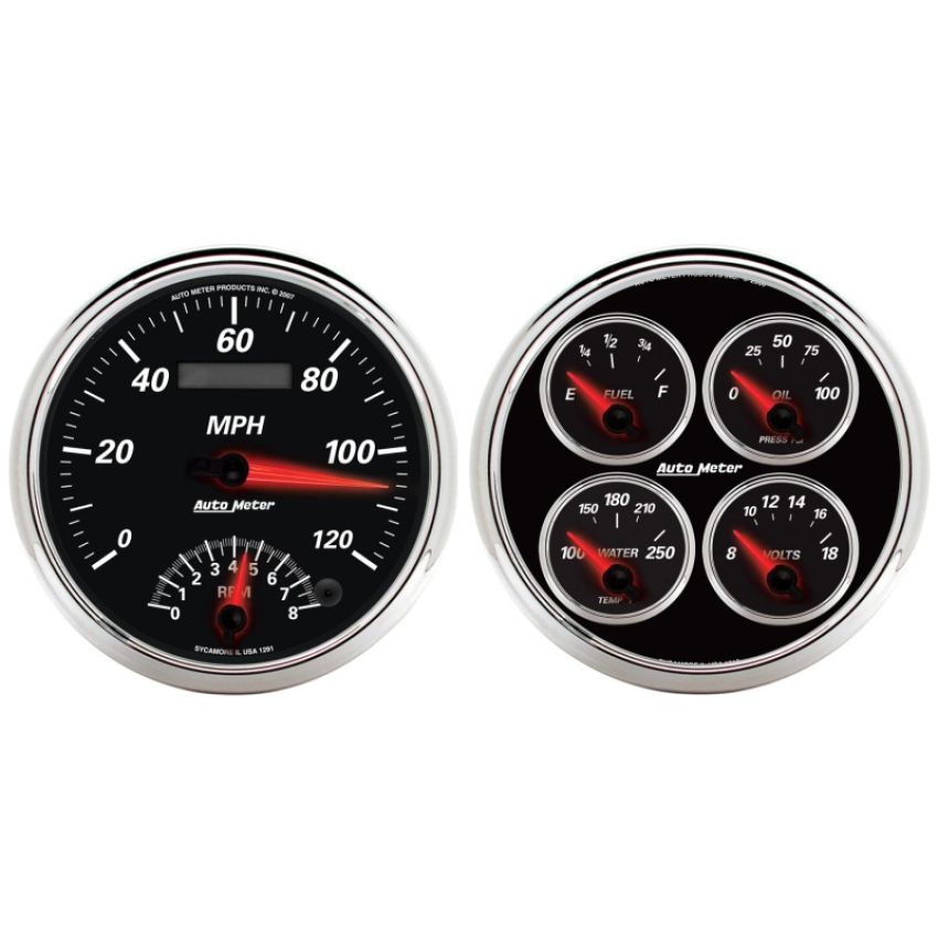 AutoMeter 1204 GAUGE KIT, 2 PC., QUAD & TACH/SPEEDO, 5