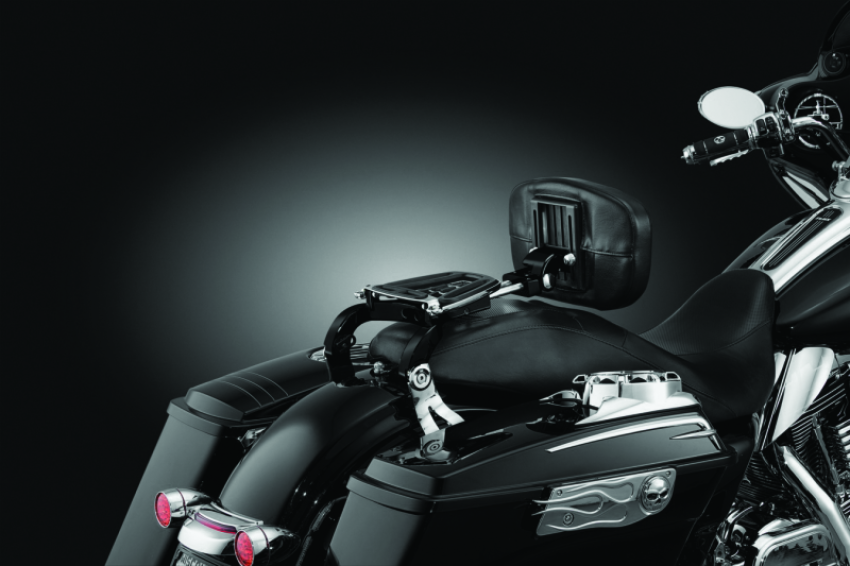 Kuryakyn 1661 Multi-Purpose Backrest Black & Chrome