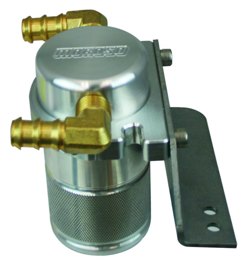 Moroso 85676 11-14 Ford F-150 EcoBoost/5.0L Air/Oil Separator Catch Can - Small Body - Billet Aluminum