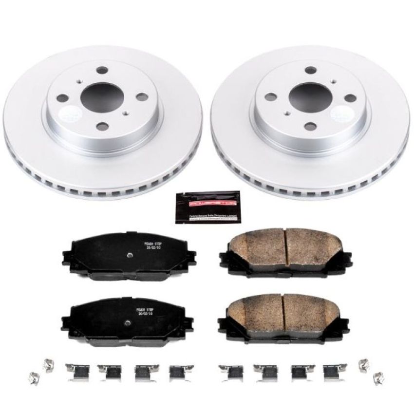 PowerStop CRK5863 Genuine Geomet Coated Rotor and Low-Dust Ceramic Brake Pad Kit