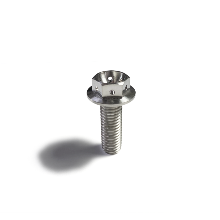 Ticon 126-00615-0530 Industries Titanium Bolt Flanged M10x30x1.5TP 14mm 6pt Head Drilled