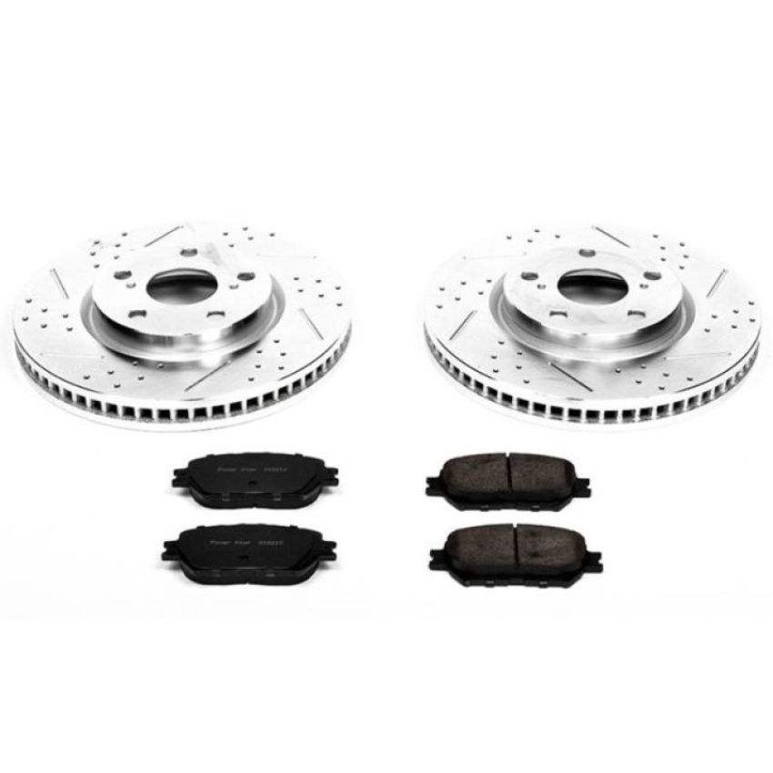 PowerStop K5272 Z23 Daily Driver Carbon-Fiber Ceramic Brake Pad and Drilled & Slotted Rotor Kit