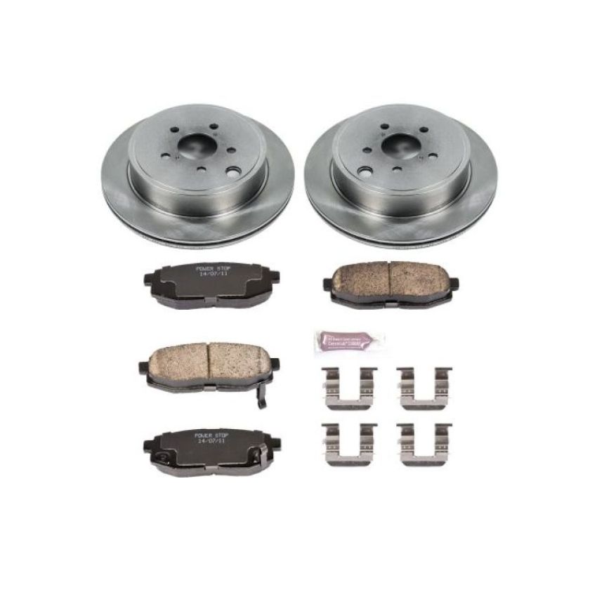 PowerStop KOE5883 OE Stock Replacement Low-Dust Ceramic Brake Pad and Rotor Kit