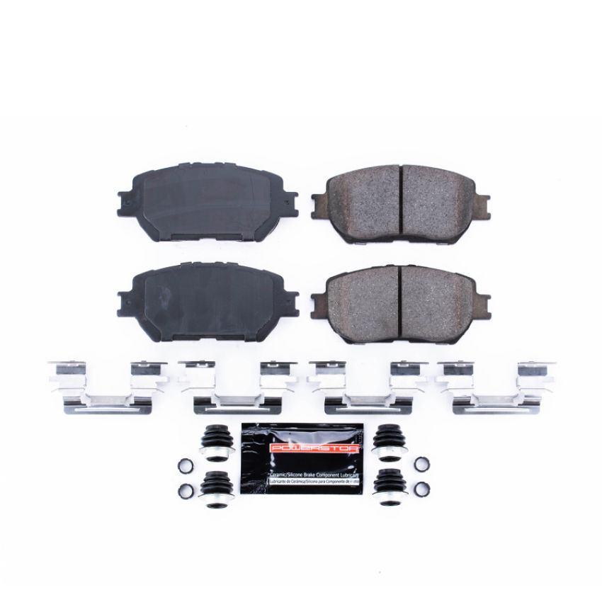 PowerStop Z23-908 PowerStop - Z23 Daily Driver Carbon-Fiber Ceramic Brake Pads with Hardware Kit