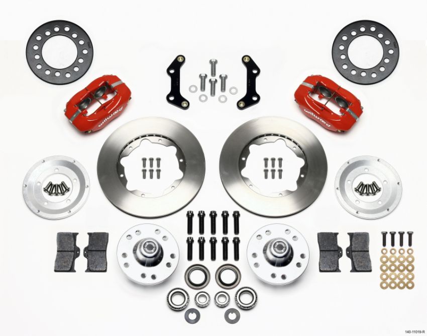 Wilwood 140-11019-R Forged Dynalite Front Kit 11.00in Red 73-80 CDP A B E & F Body