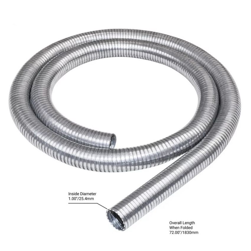 FORTLUFT 4401338 Exhaust Flex Tube 1.00''x72.00'' Galvanized Steel