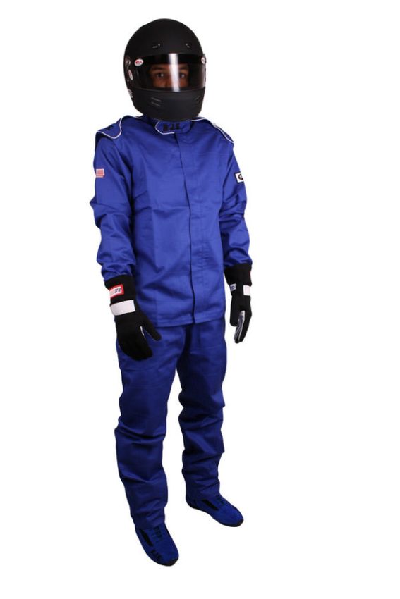 RJS SAFETY RJS200410304 Pants Blue Medium SFI-1 FR Cotton