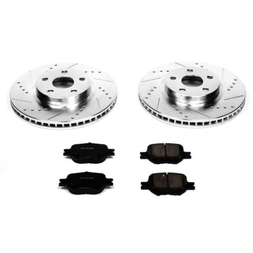 PowerStop K2313 Z23 Daily Driver Carbon-Fiber Ceramic Brake Pad and Drilled & Slotted Rotor Kit