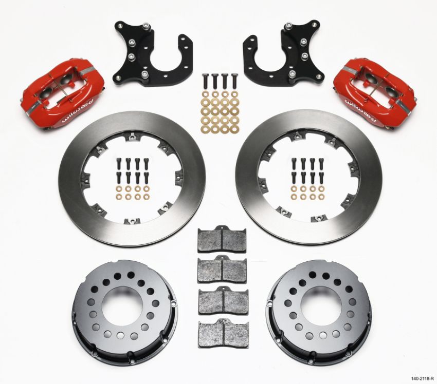 Wilwood 140-2118-R Forged Dynalite P/S Rear Kit Red New Big Ford 2.50in Offset