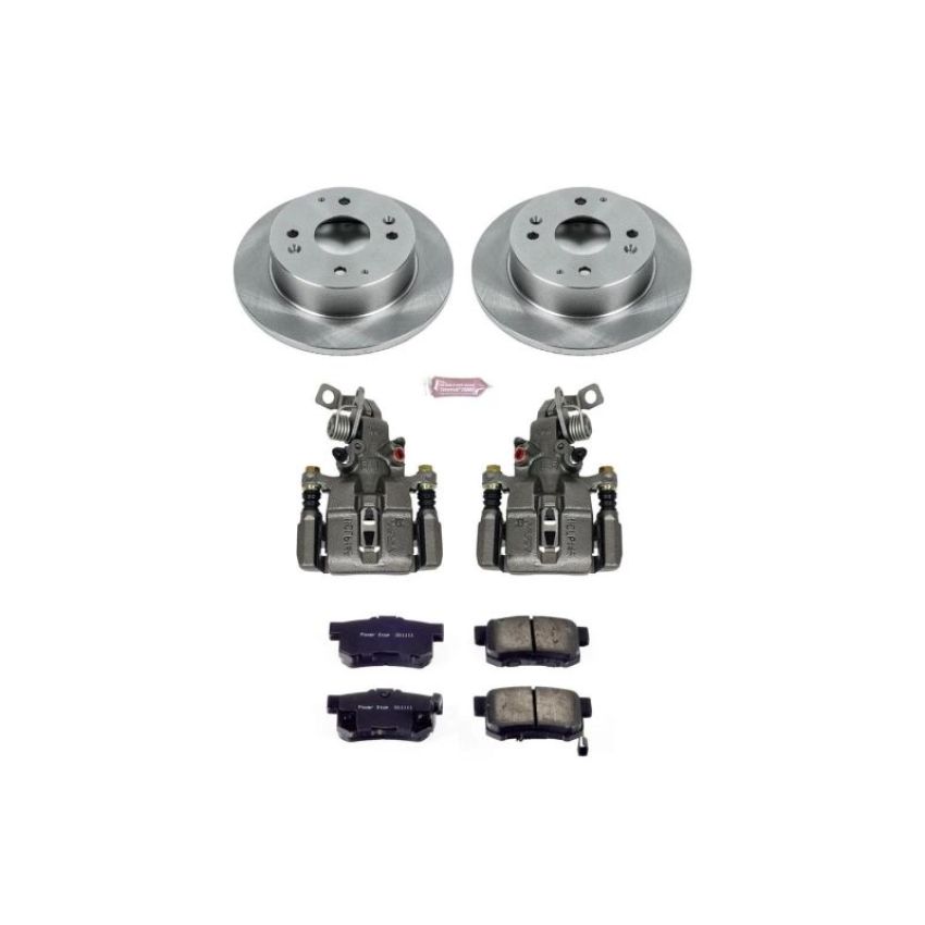 PowerStop KCOE701B OE Stock Replacement Low-Dust Ceramic Brake Pad, Rotor and Caliper Kit