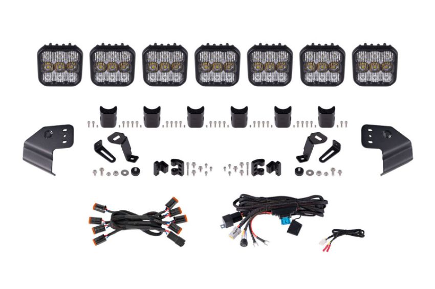 Diode Dynamics DD7264 Bronco SS5 Pro CrossLink Windshield - White Combo Lightbar Kit