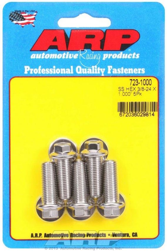 ARP ARP723-1000 S/S Bolt Kit - 6pt. (5) 3/8-24 x 1.000