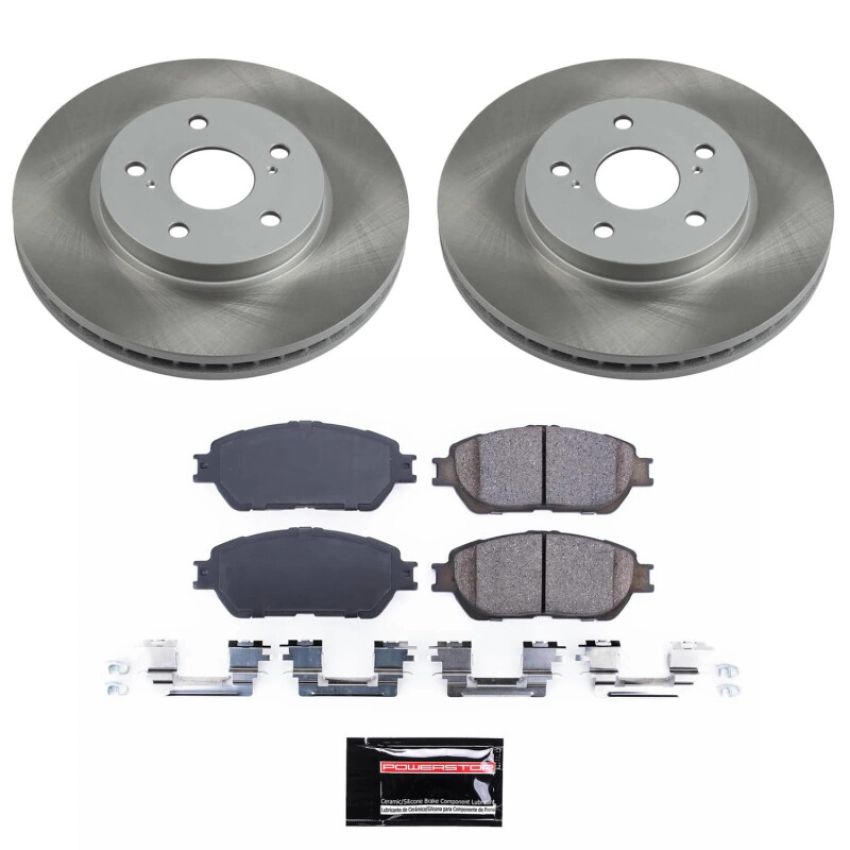 PowerStop SC5438 Semi-Coated Rotor and Low-Dust Ceramic Brake Pad Kit