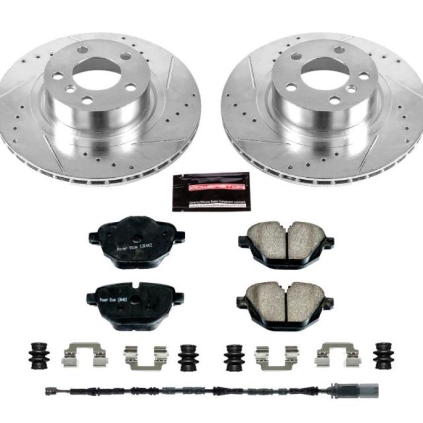 PowerStop K6040 Z23 Daily Driver Carbon-Fiber Ceramic Brake Pad and Drilled & Slotted Rotor Kit