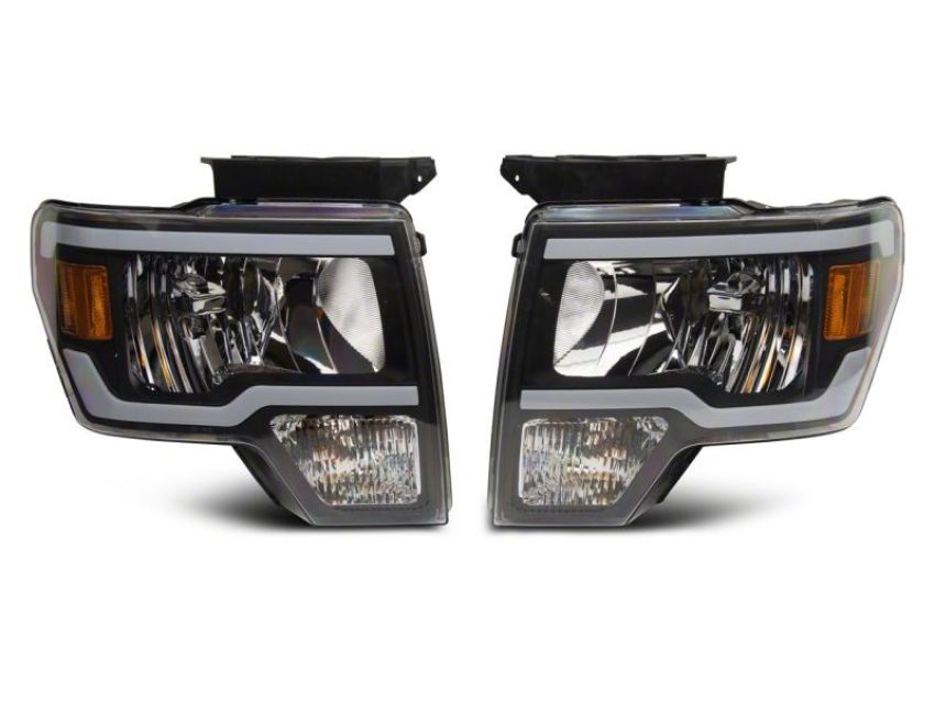 Raxiom T566368 09-14 Ford F-150 Axial Series Headlight w/ SEQL LED Bar- Blk Housing (Clear Lens)