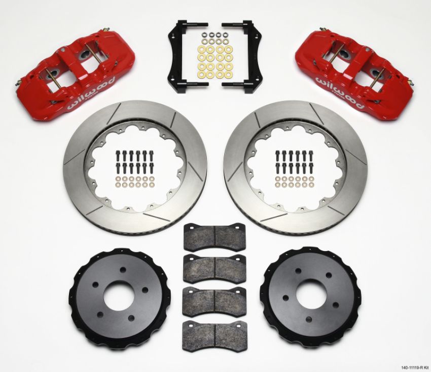 Wilwood 140-11119-R AERO4 Rear Kit 14.00in Red 97-04 Corvette C5/Z06 05-13 C6