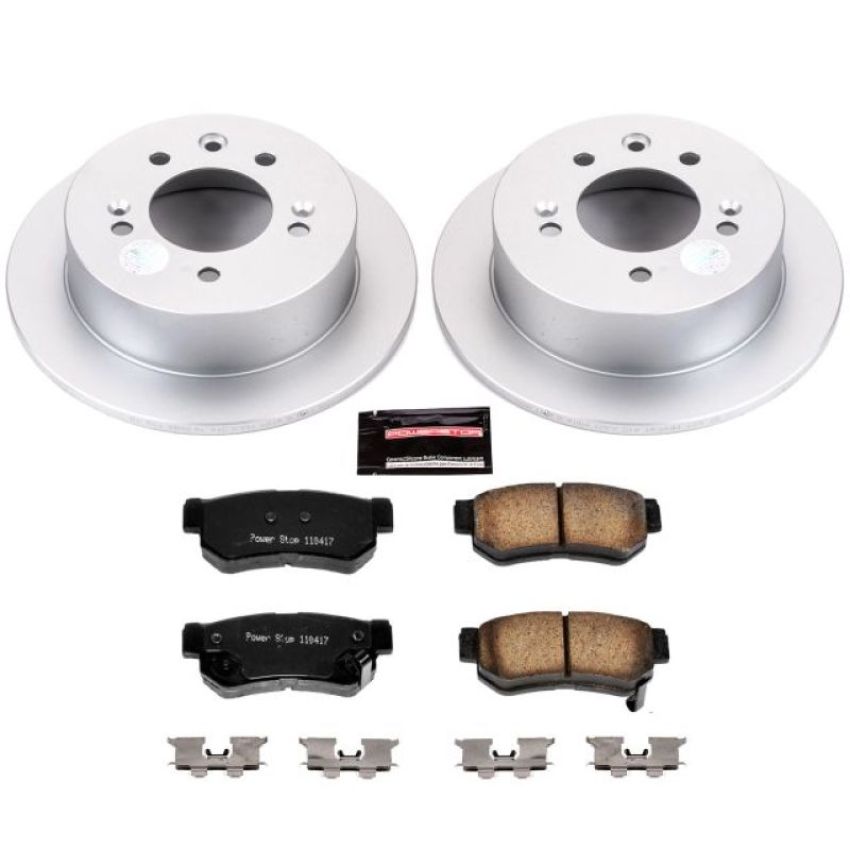 PowerStop CRK5210 Genuine Geomet Coated Rotor and Low-Dust Ceramic Brake Pad Kit