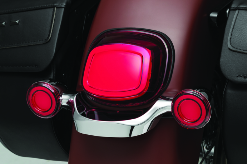 Kuryakyn 2908 Tracer L.E.D. Front Turn Signal Insert Red Light Red Lens 1156