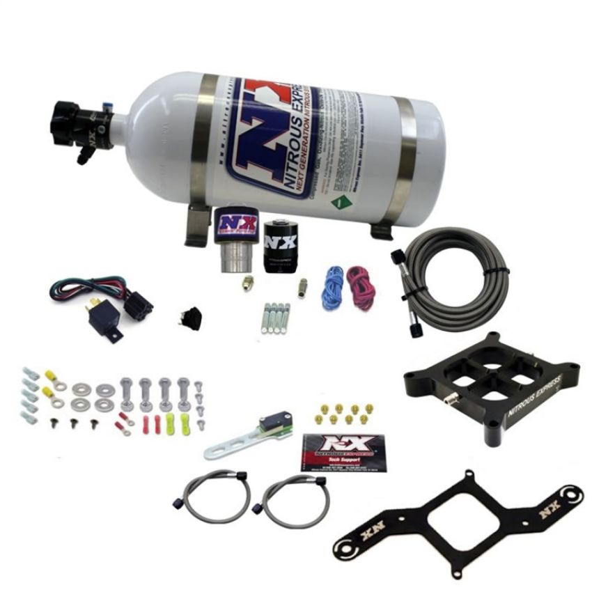 Nitrous Express 63940-10 SINGLE ENTRY CROSSBAR RNC .178 250-650HP (4150 FLANGE) W/10LB BOTTLE