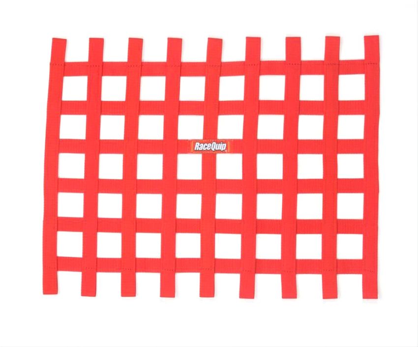 RACEQUIP RQP721015 Ribbon Window Net Red Non-SFI