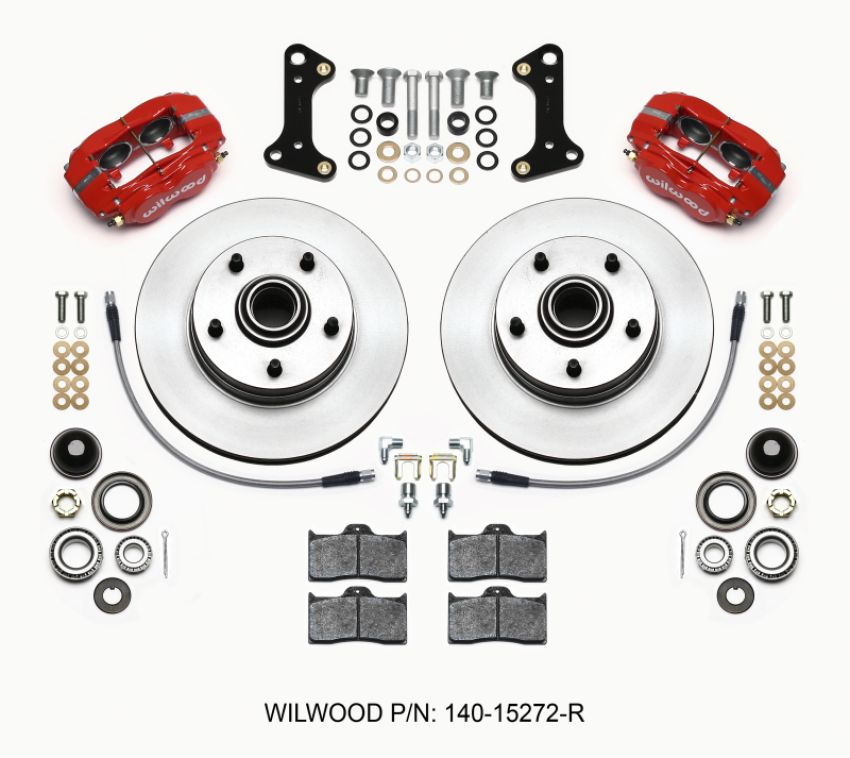 Wilwood 140-15272-R Forged Dynalite-M Front Kit 11.00in 1 PC Rotor&Hub Red 67-69 Camaro 64-72 Nova Chevelle