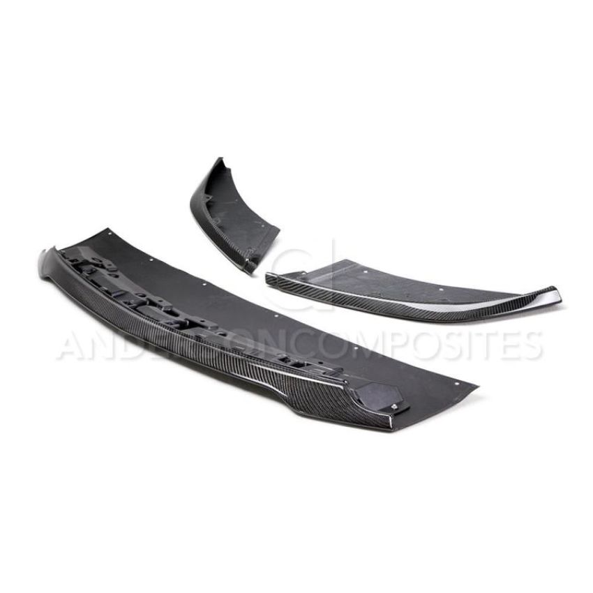 Anderson Composites AC-FL15MU350 2015-2017 Ford Mustang Shelby GT350 Carbon Fiber Front Splitter (3 PC)