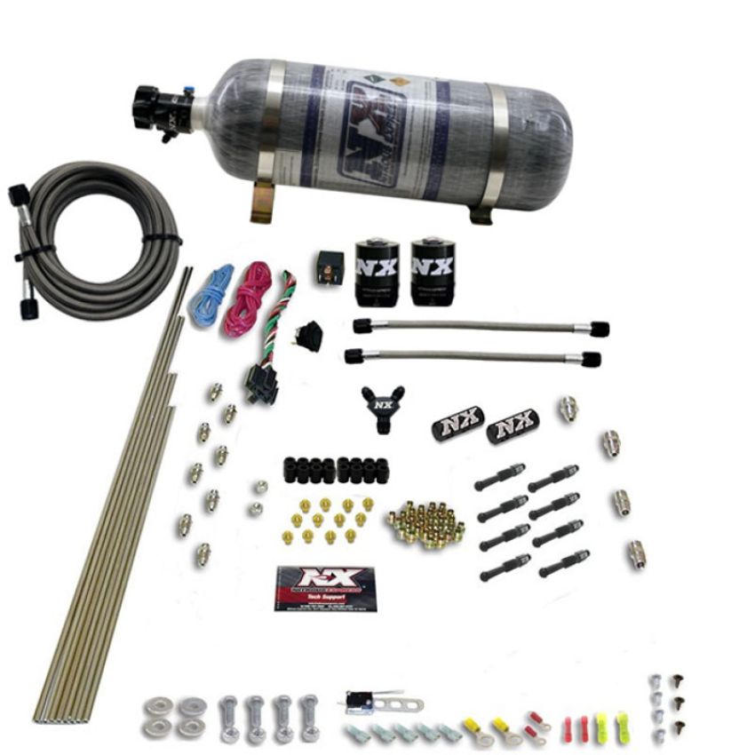 Nitrous Express 93006-12 8 CYL DRY DIRECT PORT, 2 SOLENOIDS, W/ COMPOSITE BOTTLE (200-600HP JETTING)