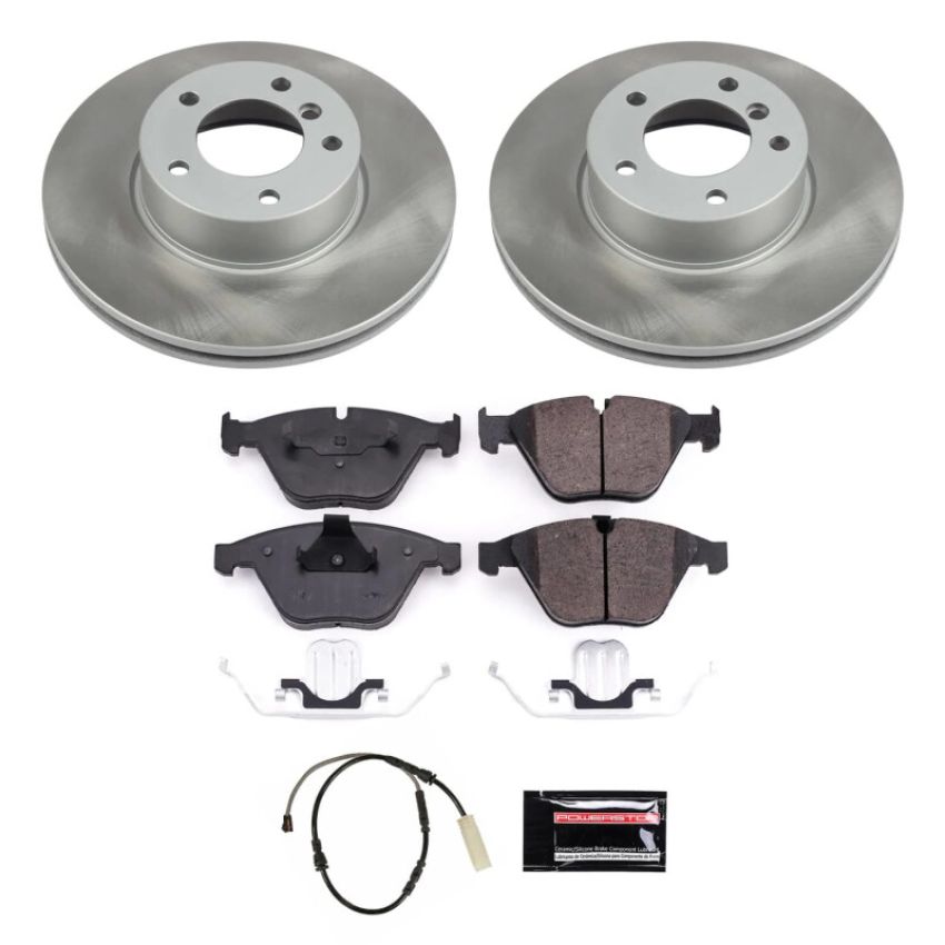 PowerStop SC7026 Semi-Coated Rotor and Low-Dust Ceramic Brake Pad Kit