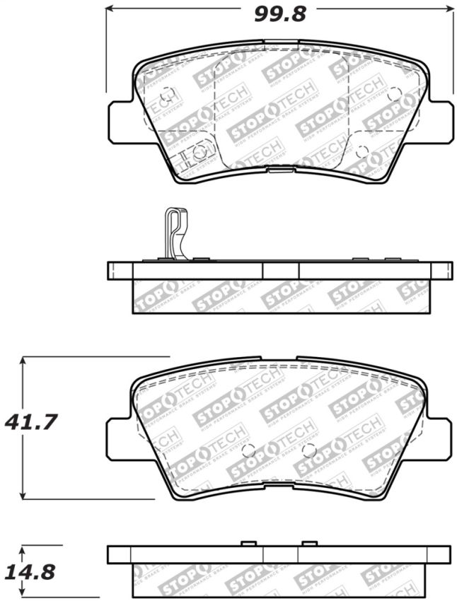 StopTech 09-15 Hyundai Sonata Street Select Rear Brake Pads