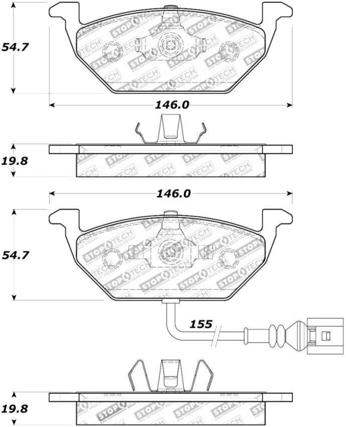 Stoptech 308.07681 Street Touring Brake Pads