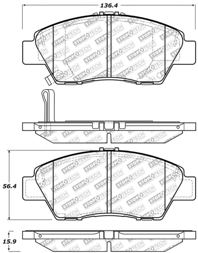 Stoptech 305.13940 Street Select Brake Pads - Front