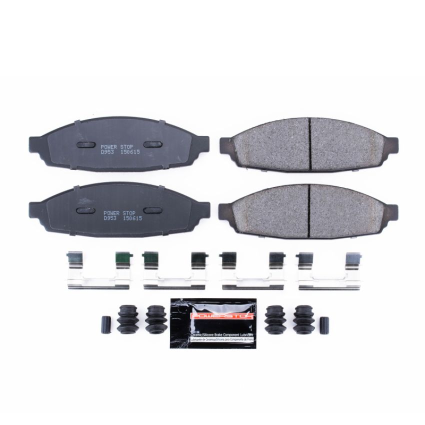 PowerStop Z23-953 PowerStop - Z23 Daily Driver Carbon-Fiber Ceramic Brake Pads with Hardware Kit