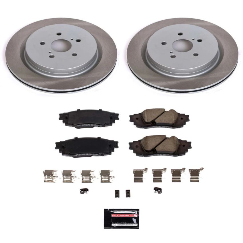 PowerStop SC7740 Semi-Coated Rotor and Low-Dust Ceramic Brake Pad Kit