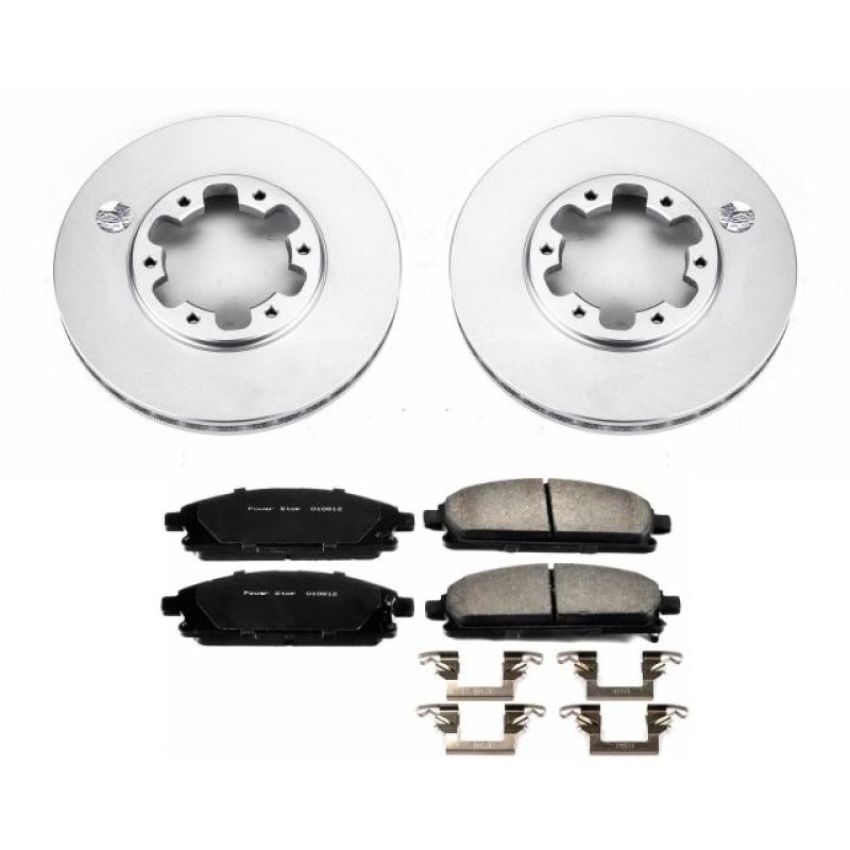 PowerStop CRK1175 Genuine Geomet Coated Rotor and Low-Dust Ceramic Brake Pad Kit