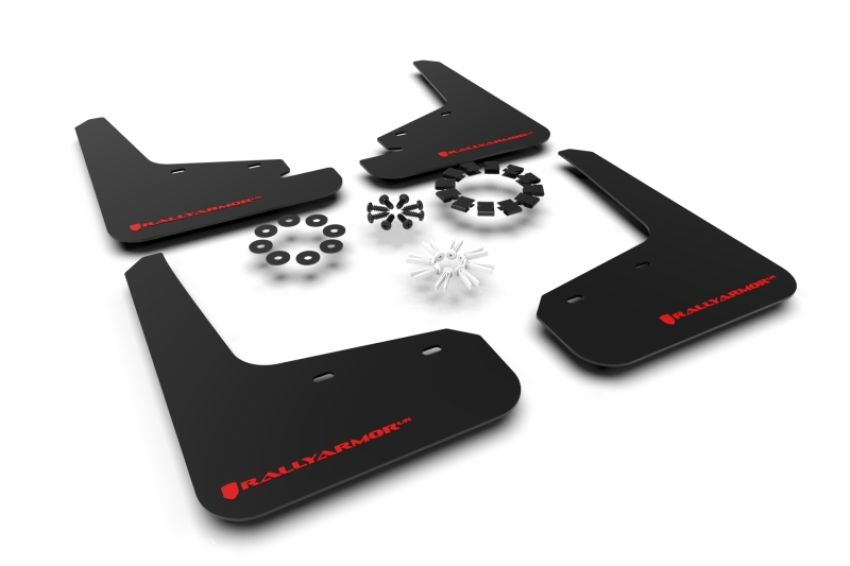 Rally Armor MF72-UR-BLK/RD Black Mud Flap/Red Logo