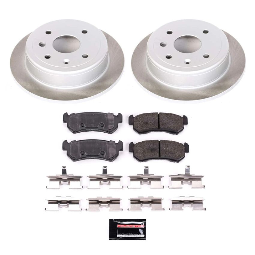 PowerStop SC5897 Semi-Coated Rotor and Low-Dust Ceramic Brake Pad Kit