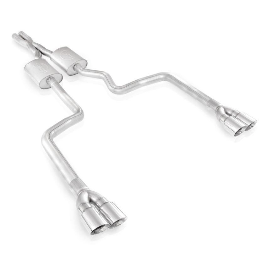 Stainless Works HM64CB-C 2008-14 Challenger 3in Catback X-Pipe Chambered Mufflers 3-1/2in Tips