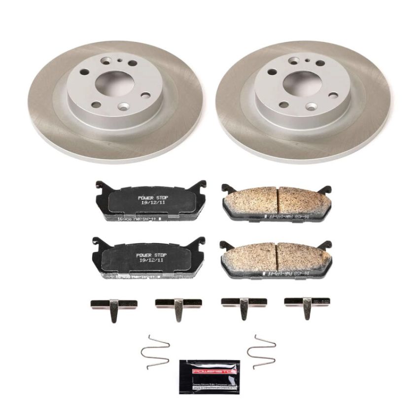 PowerStop SC770 Semi-Coated Rotor and Low-Dust Ceramic Brake Pad Kit