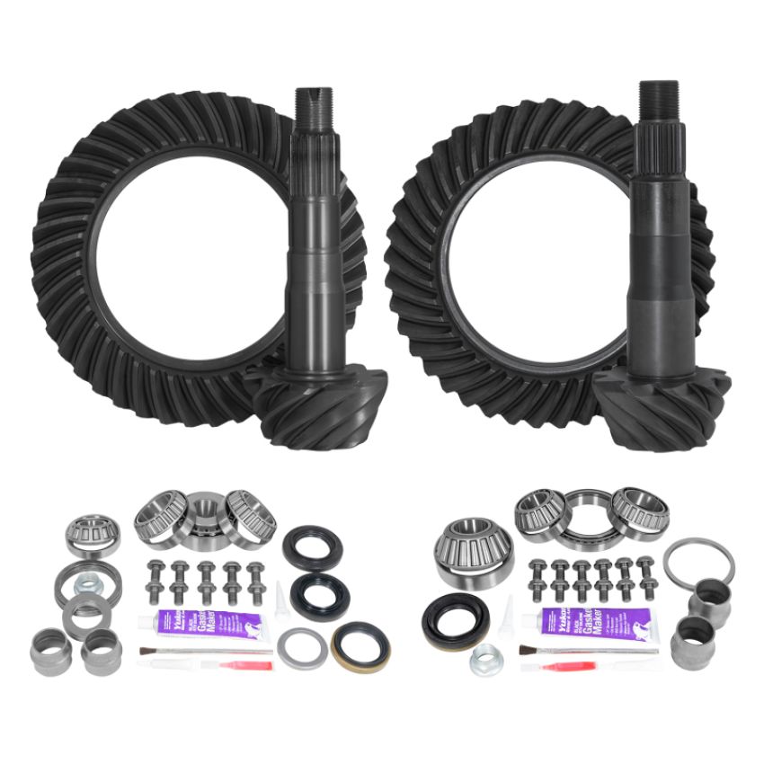 Yukon Gear & Axle YGKT008-456LOC-4 Yukon Gear Ring & Pinion Gear Kit Package Front & Rear with Install Kits - Toyota 8.2/8in. IFS