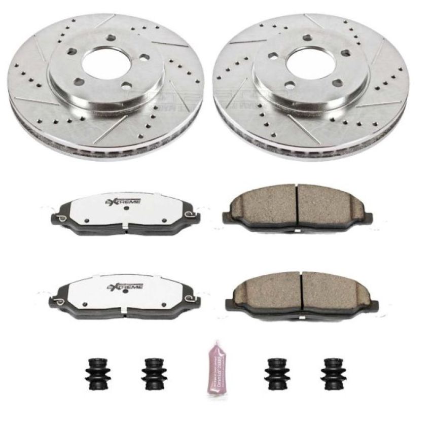 PowerStop K1382-26 Z26 Street Performance Ceramic Brake Pad and Drilled & Slotted Rotor Kit