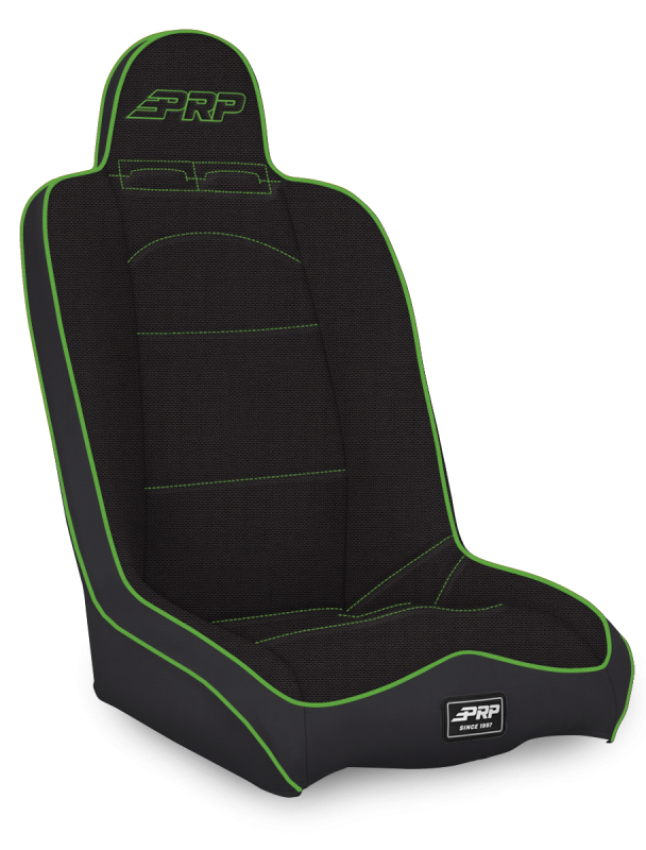 PRP Seats A140110-50-W PRP Daily Driver High Back Suspension Seat- Black/Green Tweed