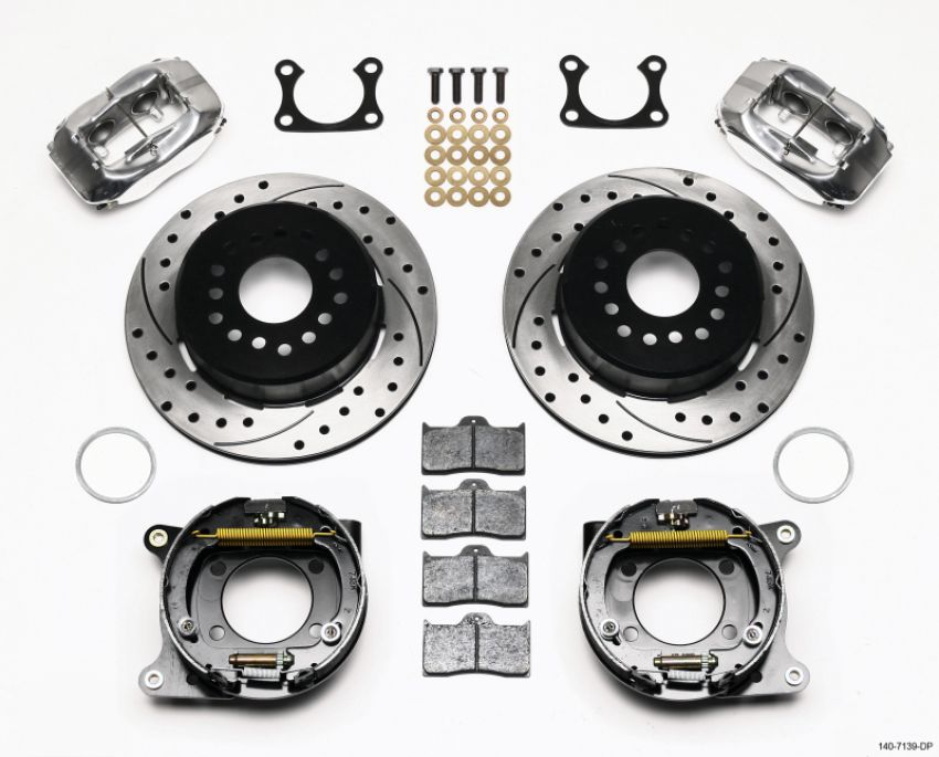 Wilwood 140-7139-DP Forged Dynalite P/S P-B Kit Drilled Polished Big Ford 2.36in Offset