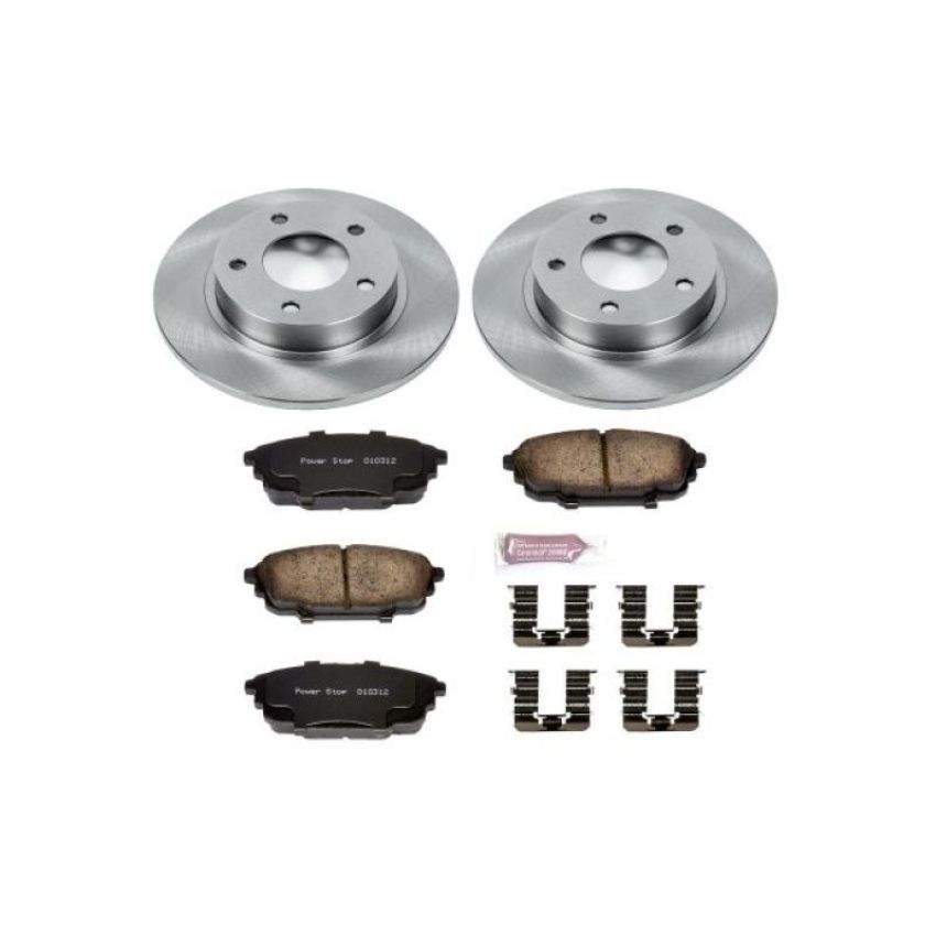 PowerStop KOE792 OE Stock Replacement Low-Dust Ceramic Brake Pad and Rotor Kit