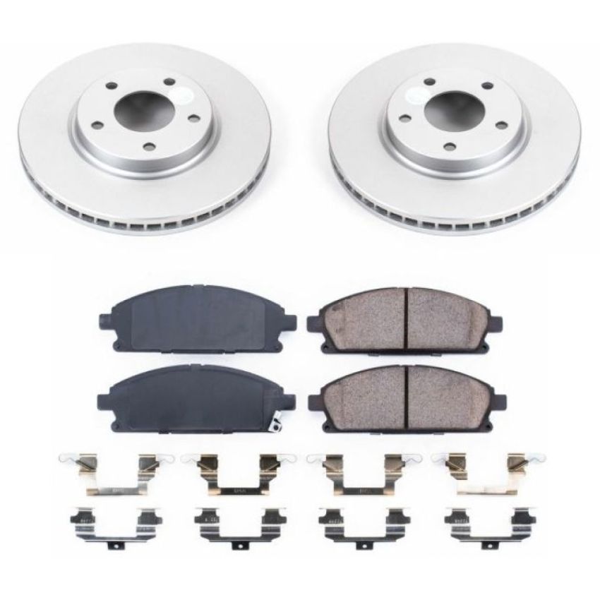 PowerStop CRK150 Genuine Geomet Coated Rotor and Low-Dust Ceramic Brake Pad Kit