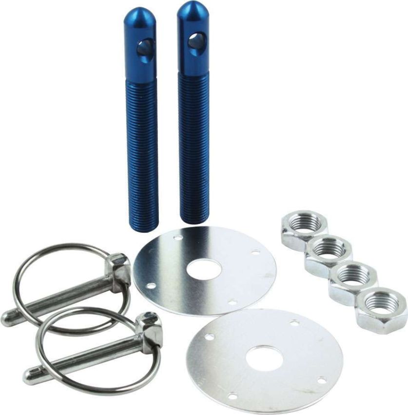 ALLSTAR PERFORMANCE ALL18502 Alum Hood Pin Kit 1/2in with 1/4in Clips Blue